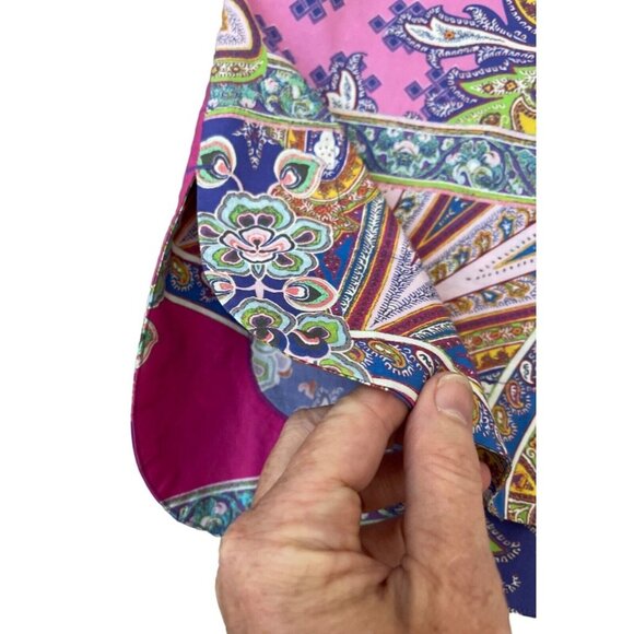 Hinson Wu Aileen 3/4 Sleeve Paisley Printed Shirt Button Back Size 16 $270 NWOT - Picture 5 of 16